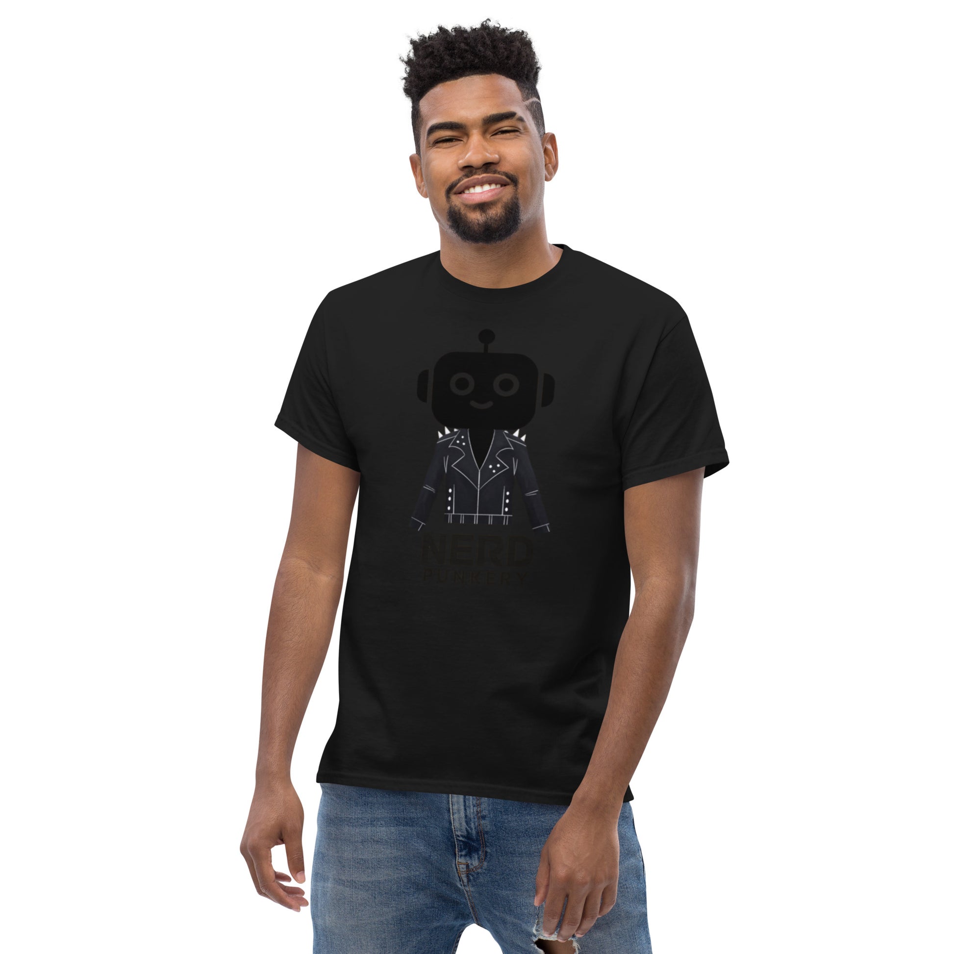 Punk Robot Robot T-Shirt - Black Material