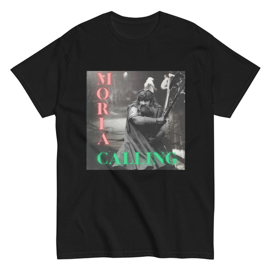 Moria Calling Design on a T-Shirt
